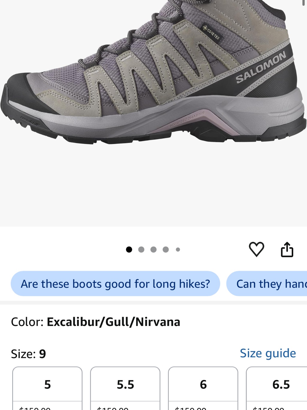 Salomon Women's Purple Taupe Lace-Up Mid Hiking Boots — image 3 of 5